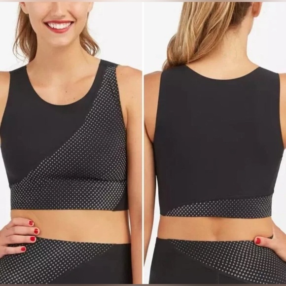Spanx Every Wear Reflective Crop Top‎ NWT Size M Athletic Lightweight Workout - Picture 1 of 6